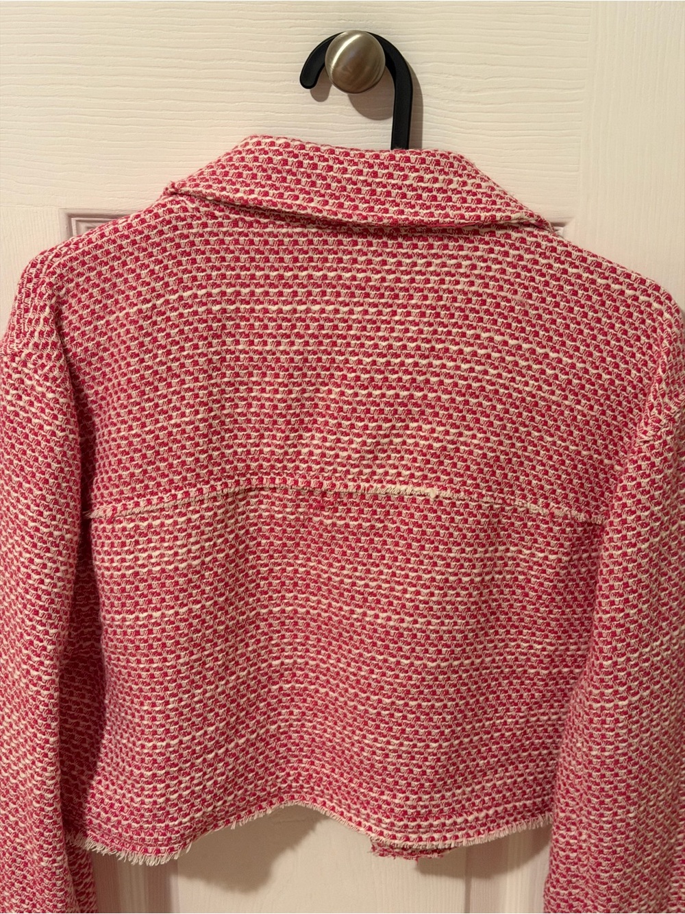 Zara Pink Cropped Tweed Jacket - Picture 9 of 12